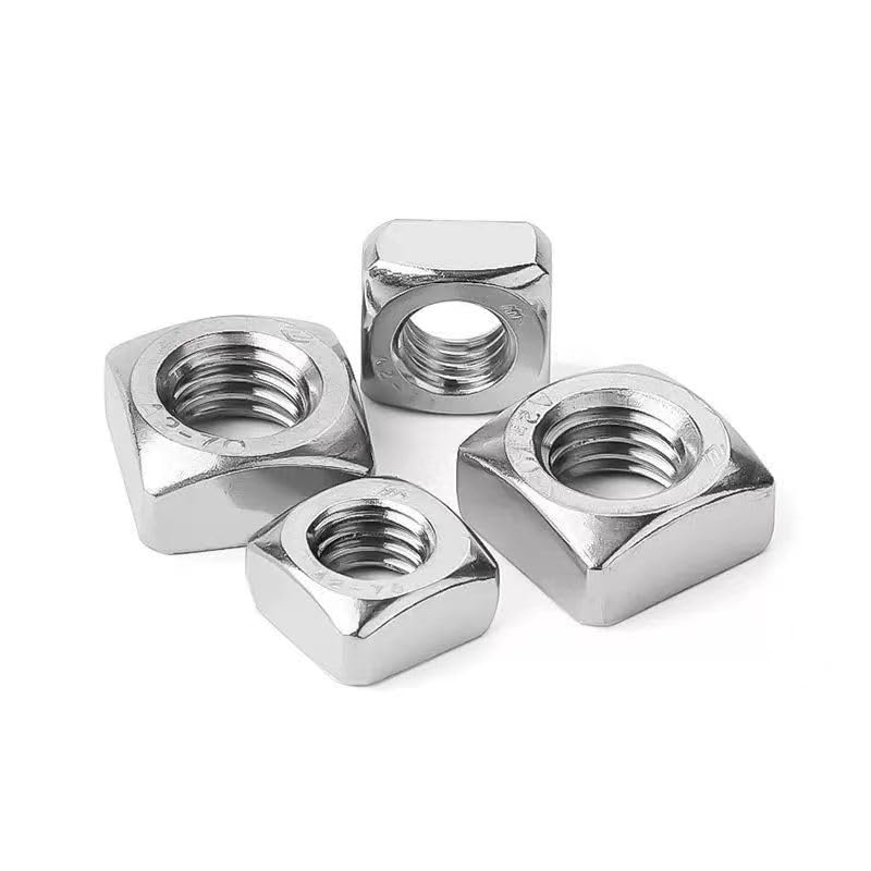 QBJFY M12-1.75 Square Nuts, M12 Fastener Nuts 304 Stainless, Bright Finish, Full Thread Nylock Nuts,5Pcs - Image 4
